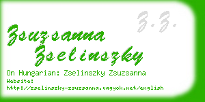 zsuzsanna zselinszky business card